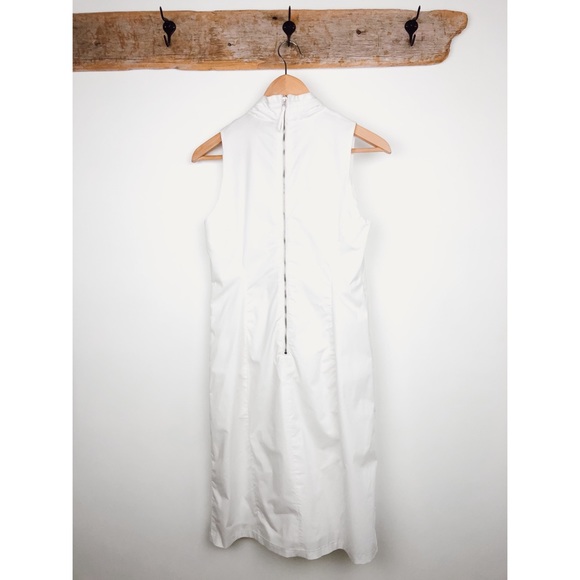 Banana Republic White Bow Tie Neck Shift Dress 8 - Picture 3 of 8